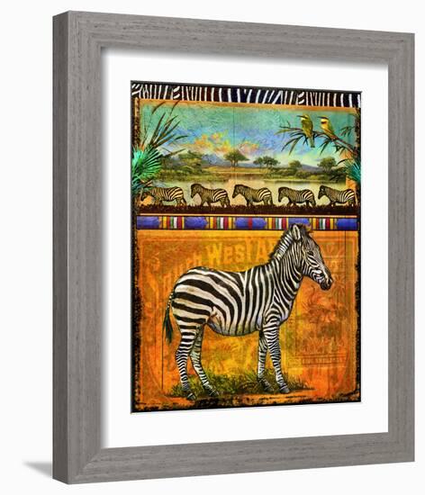 Zebra I-Chris Vest-Framed Art Print