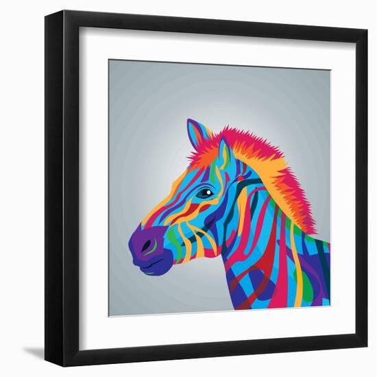 Zebra Icon. Animal and Art Design. Graphic-Jemastock-Framed Art Print