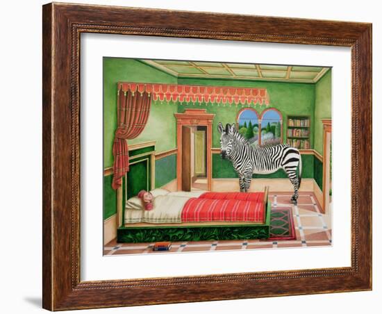 Zebra in a Bedroom, 1996-Anthony Southcombe-Framed Giclee Print