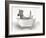 Zebra In Bathtub-Matthew Piotrowicz-Framed Art Print