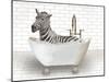 Zebra In Bathtub-Matthew Piotrowicz-Mounted Art Print