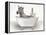 Zebra In Bathtub-Matthew Piotrowicz-Framed Stretched Canvas