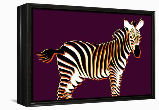 Zebra in Purple Horizontal-Ikuko Kowada-Framed Premier Image Canvas