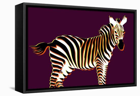 Zebra in Purple Horizontal-Ikuko Kowada-Framed Premier Image Canvas