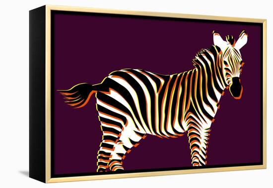 Zebra in Purple Horizontal-Ikuko Kowada-Framed Premier Image Canvas