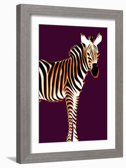 Zebra in Purple Vertical-Ikuko Kowada-Framed Giclee Print