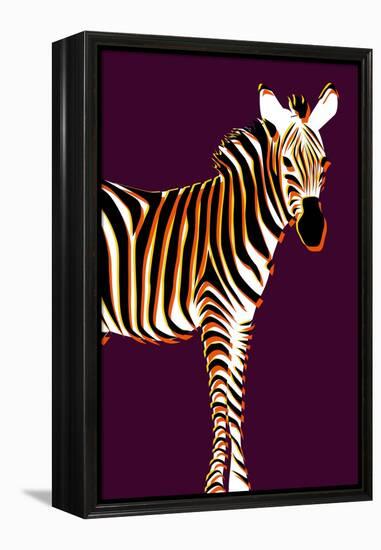 Zebra in Purple Vertical-Ikuko Kowada-Framed Premier Image Canvas