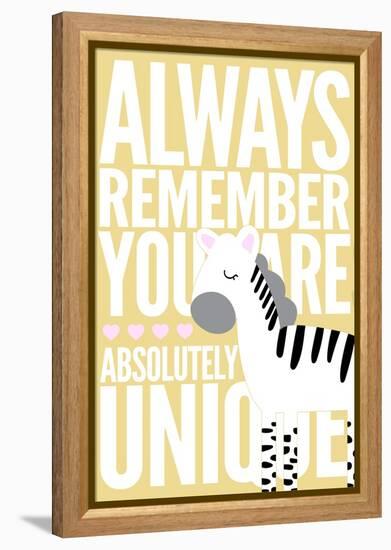 Zebra - Infant Sentiment - Yellow-Lantern Press-Framed Stretched Canvas