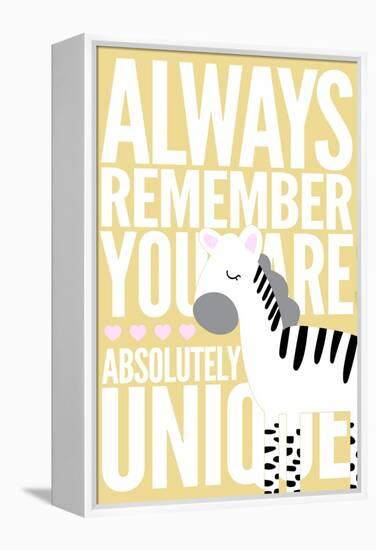 Zebra - Infant Sentiment - Yellow-Lantern Press-Framed Stretched Canvas