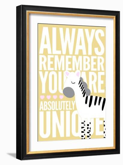 Zebra - Infant Sentiment - Yellow-Lantern Press-Framed Art Print