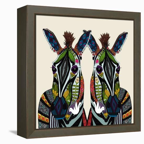 Zebra Love Ivory-Sharon Turner-Framed Stretched Canvas