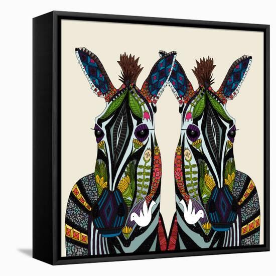 Zebra Love Ivory-Sharon Turner-Framed Stretched Canvas