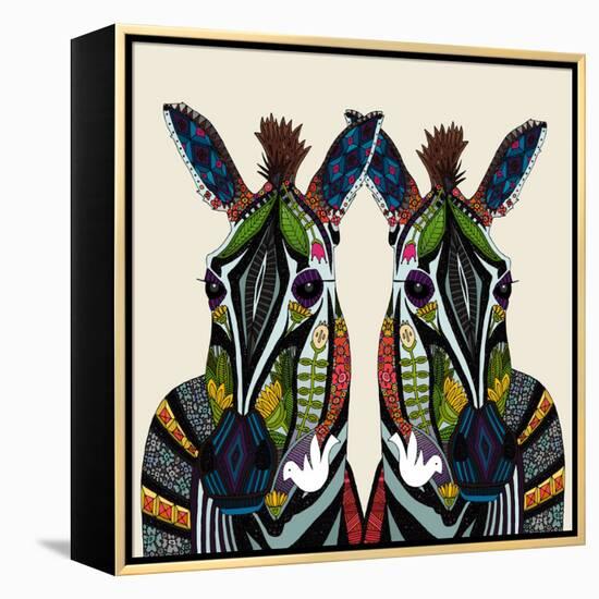 Zebra Love Ivory-Sharon Turner-Framed Stretched Canvas