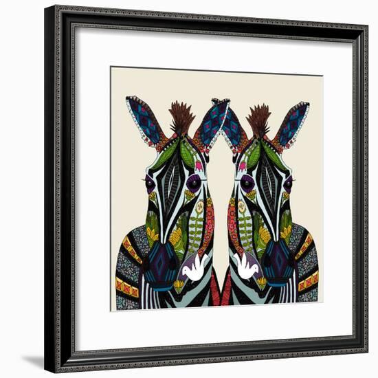 Zebra Love Ivory-Sharon Turner-Framed Art Print