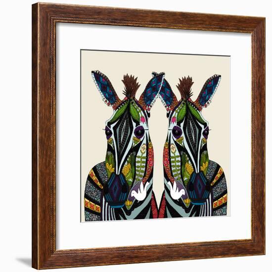 Zebra Love Ivory-Sharon Turner-Framed Art Print