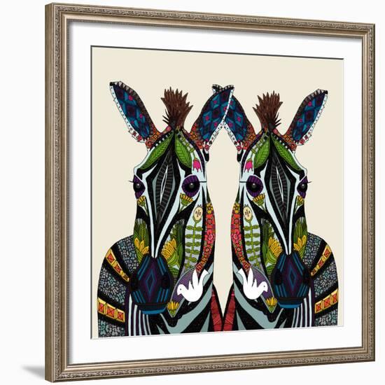 Zebra Love Ivory-Sharon Turner-Framed Art Print