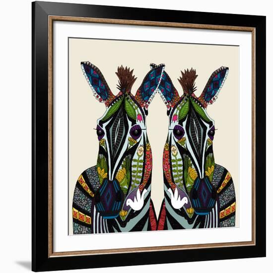 Zebra Love Ivory-Sharon Turner-Framed Art Print