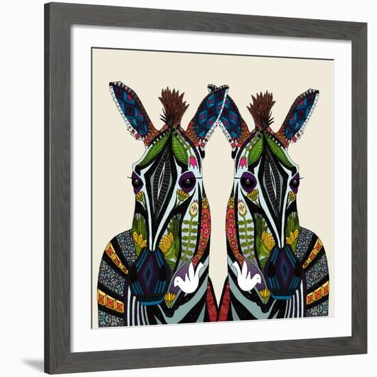 Zebra Love Ivory-Sharon Turner-Framed Art Print