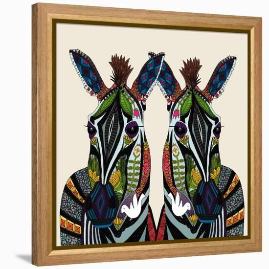 Zebra Love Ivory-Sharon Turner-Framed Stretched Canvas