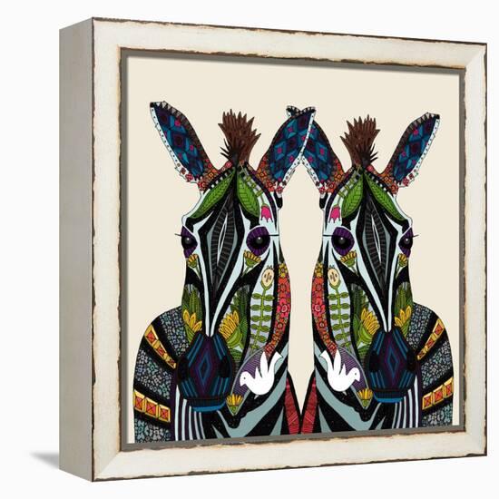 Zebra Love Ivory-Sharon Turner-Framed Stretched Canvas