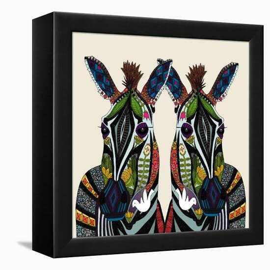 Zebra Love Ivory-Sharon Turner-Framed Stretched Canvas