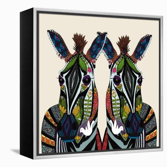 Zebra Love Ivory-Sharon Turner-Framed Stretched Canvas