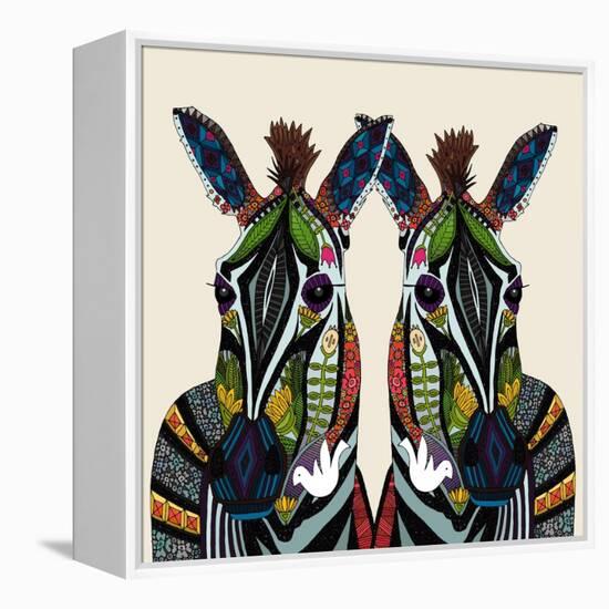 Zebra Love Ivory-Sharon Turner-Framed Stretched Canvas