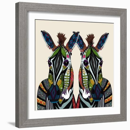 Zebra Love Ivory-Sharon Turner-Framed Art Print