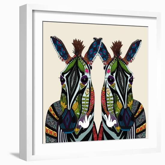 Zebra Love Ivory-Sharon Turner-Framed Art Print