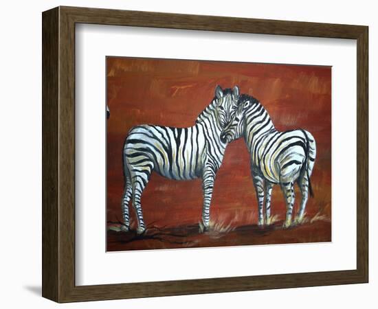 Zebra Love-Megan Aroon Duncanson-Framed Premium Giclee Print