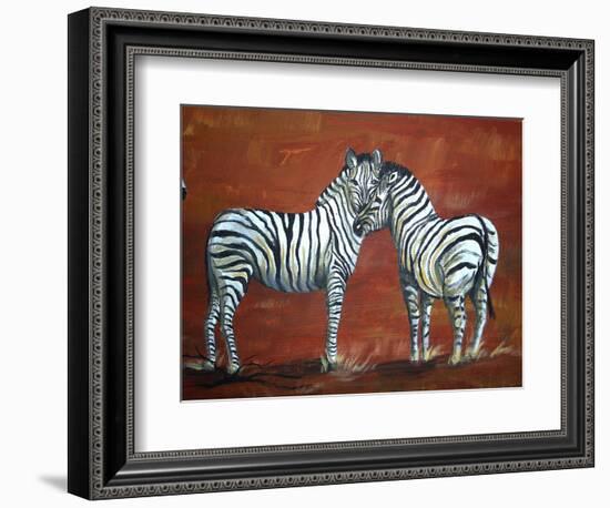 Zebra Love-Megan Aroon Duncanson-Framed Premium Giclee Print