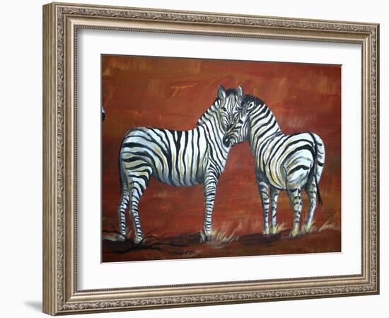 Zebra Love-Megan Aroon Duncanson-Framed Art Print