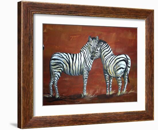 Zebra Love-Megan Aroon Duncanson-Framed Art Print