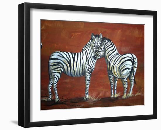 Zebra Love-Megan Aroon Duncanson-Framed Art Print