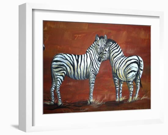 Zebra Love-Megan Aroon Duncanson-Framed Art Print