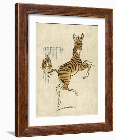 Zebra Mother and Young-null-Framed Art Print