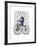 Zebra on Bicycle-Fab Funky-Framed Art Print