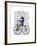 Zebra on Bicycle-Fab Funky-Framed Art Print