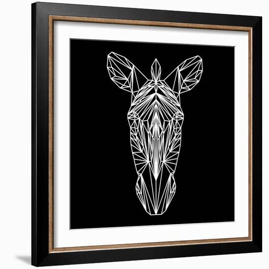 Zebra on Black-Lisa Kroll-Framed Art Print