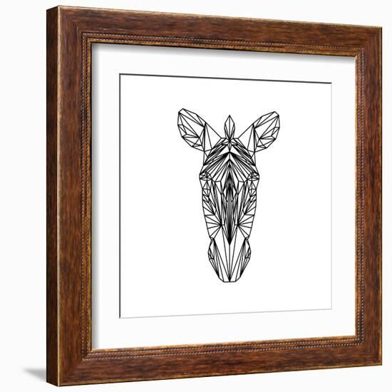 Zebra on White-Lisa Kroll-Framed Art Print