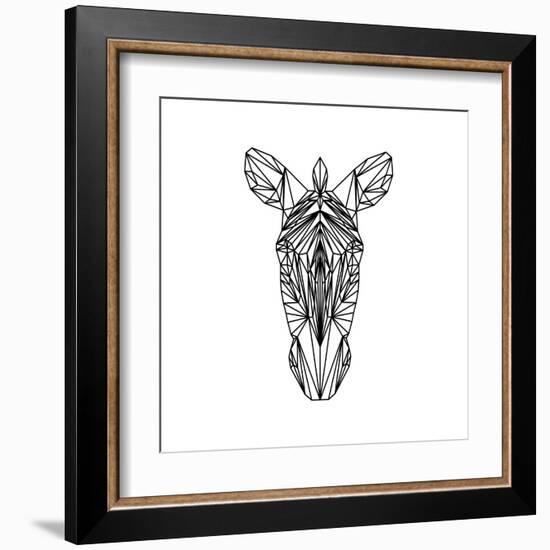 Zebra on White-Lisa Kroll-Framed Art Print