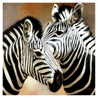 'Zebra Pair' Art Print - Arcobaleno | Art.com