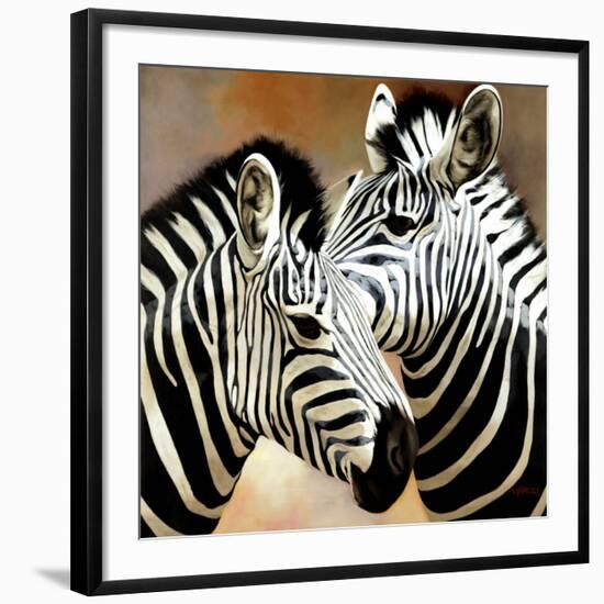 Zebra Pair-Arcobaleno-Framed Art Print