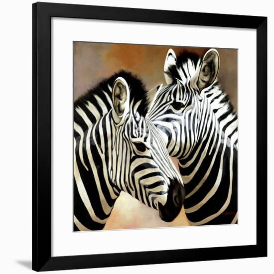 Zebra Pair-Arcobaleno-Framed Art Print