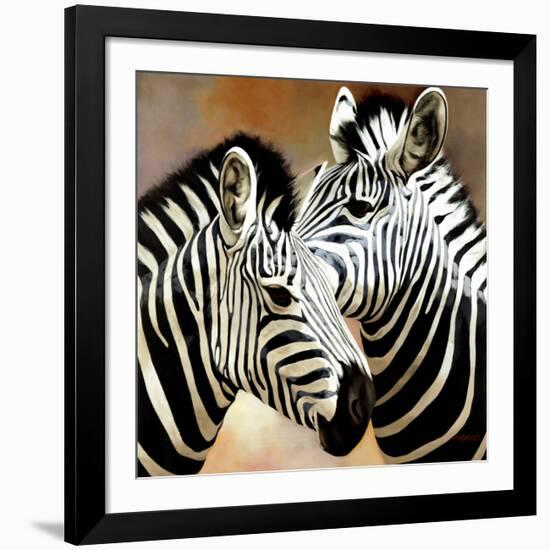 Zebra Pair-Arcobaleno-Framed Art Print