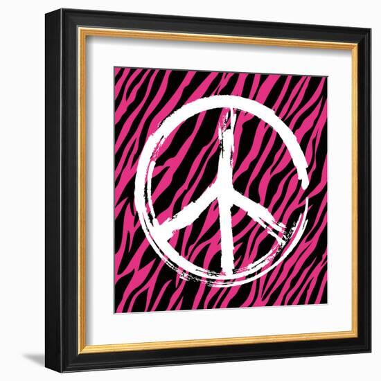 Zebra Peace-Louise Carey-Framed Art Print