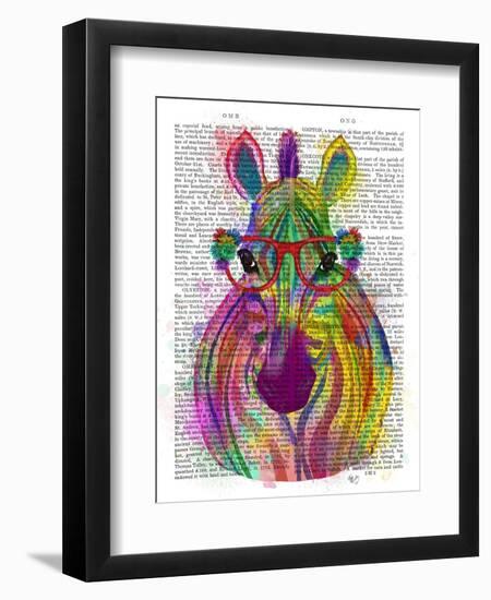 Zebra Rainbow Splash 1-Fab Funky-Framed Art Print