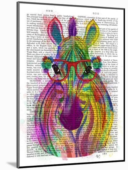 Zebra Rainbow Splash 1-Fab Funky-Mounted Art Print