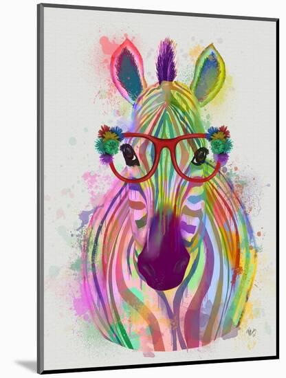 Zebra Rainbow Splash 1-Fab Funky-Mounted Art Print