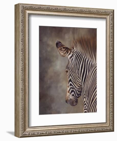 ZEBRA SIDE FINAL-David Stribbling-Framed Art Print